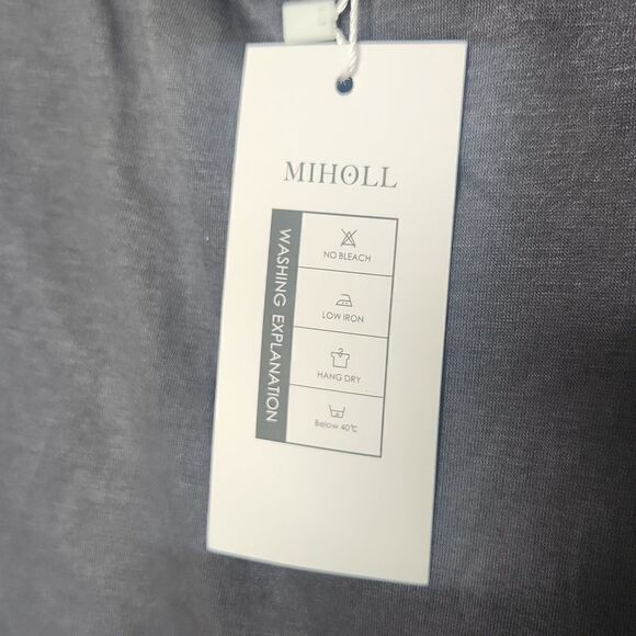 MIHOLL GraV-Neck Short Sleeve Shirts Casual Loose fit comfy Tee T-Shirt - Picture 4 of 8